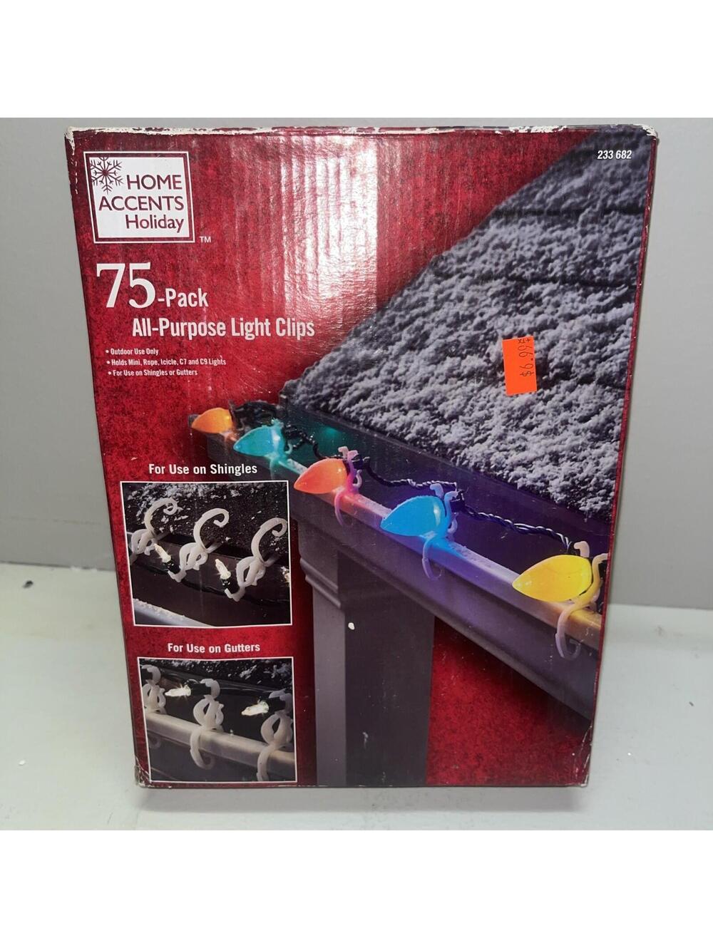 Home Accents Holiday 75-Pack All Purpose Light Clips New